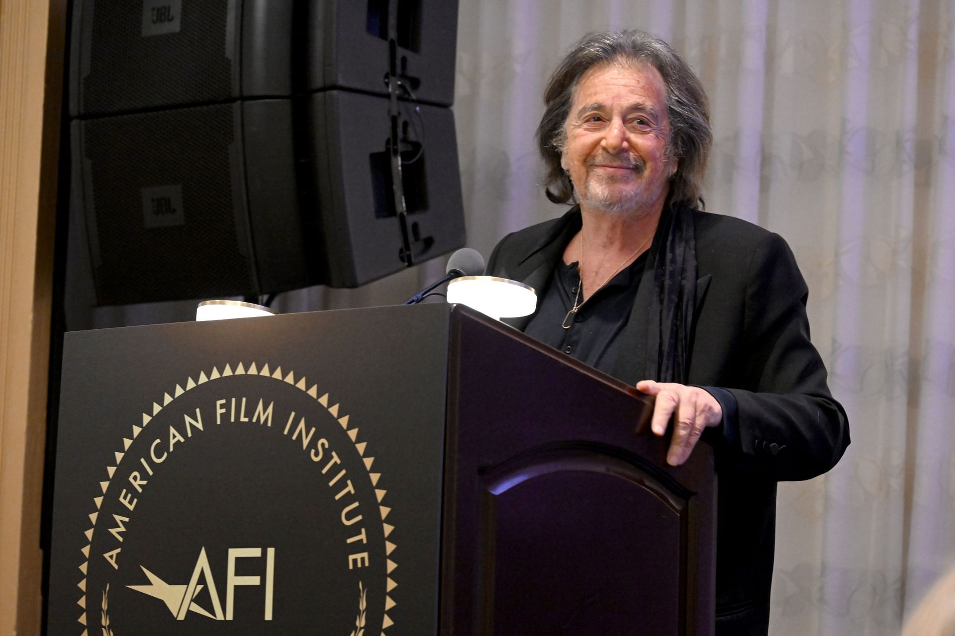 Al Pacino speaks onstage during the AFI Awards at Four Seasons Hotel Los Angeles at Beverly Hills on January 13, 2023, in Los Angeles, California. (Image via Getty)